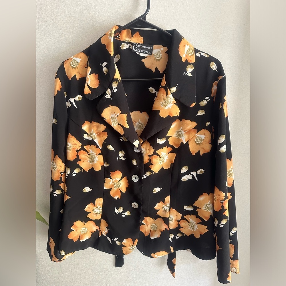 Breli Originals Vintage Women Tops Blouse Floral Print Size M/L